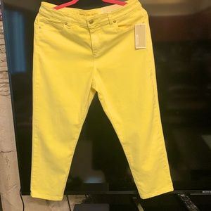 Michael Kors yellow cropped jeans , size 10